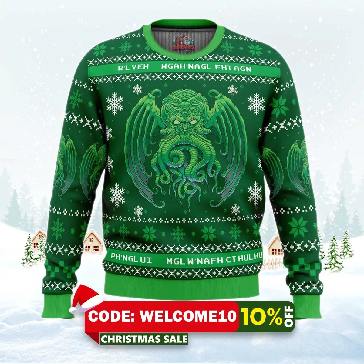 cthulhu cultist ugly christmas sweater 1 cthulhu cultist ugly christmas sweater 1