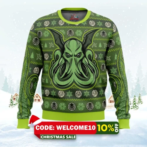 cthulhu ugly christmas sweater 1