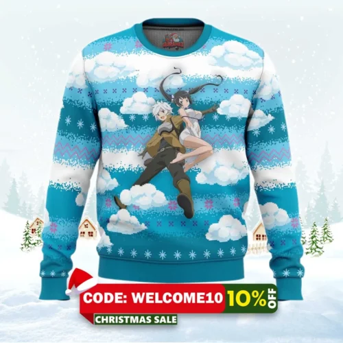 danmachi ugly christmas sweater 1