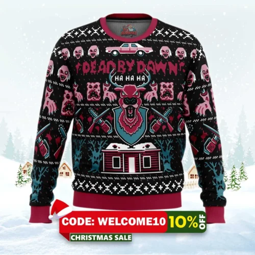 dead by dawn evil dead ugly christmas sweater 1
