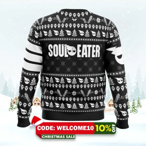 death the kid soul eater ugly christmas sweater 2