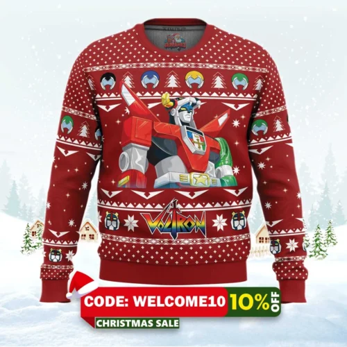 defender of the universe voltron ugly christmas sweater 1