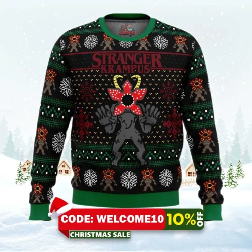 demogorgon stranger krampus stranger things ugly christmas sweater 1