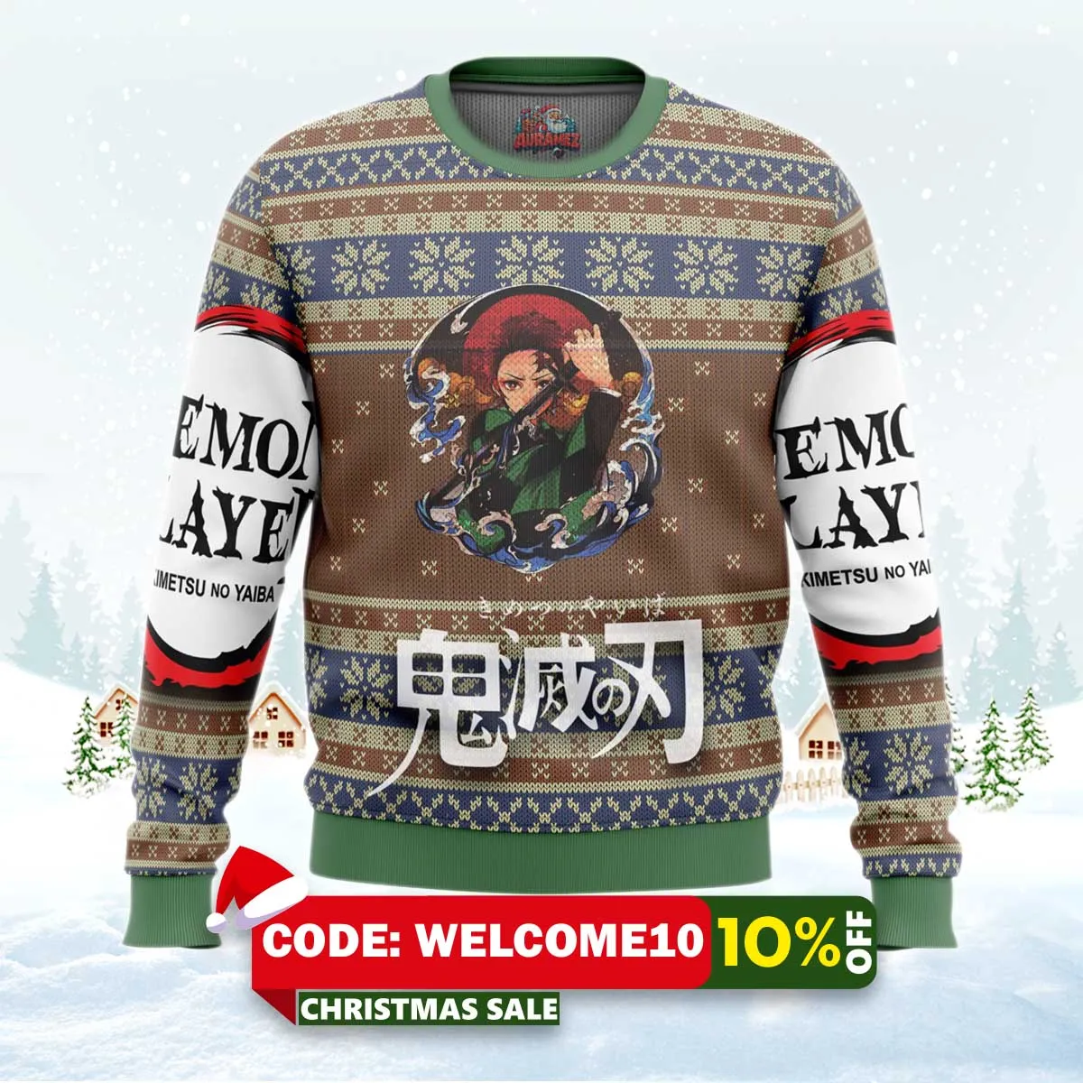 demon slayer alt ugly christmas sweater 1 demon slayer alt ugly christmas sweater 1