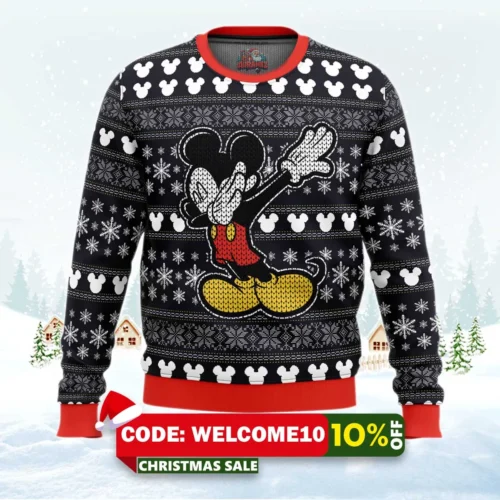disney mickey dabbing ugly christmas sweater 1