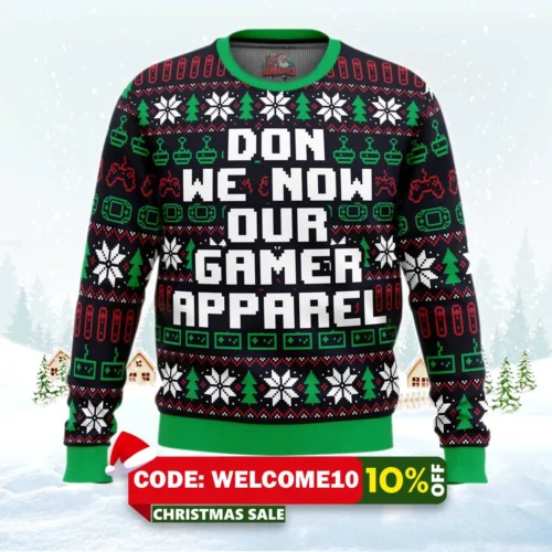 don we now our gamer ugly christmas sweater 1