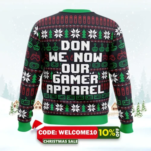 don we now our gamer ugly christmas sweater 2