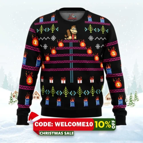 donkey kong ugly christmas sweater 1