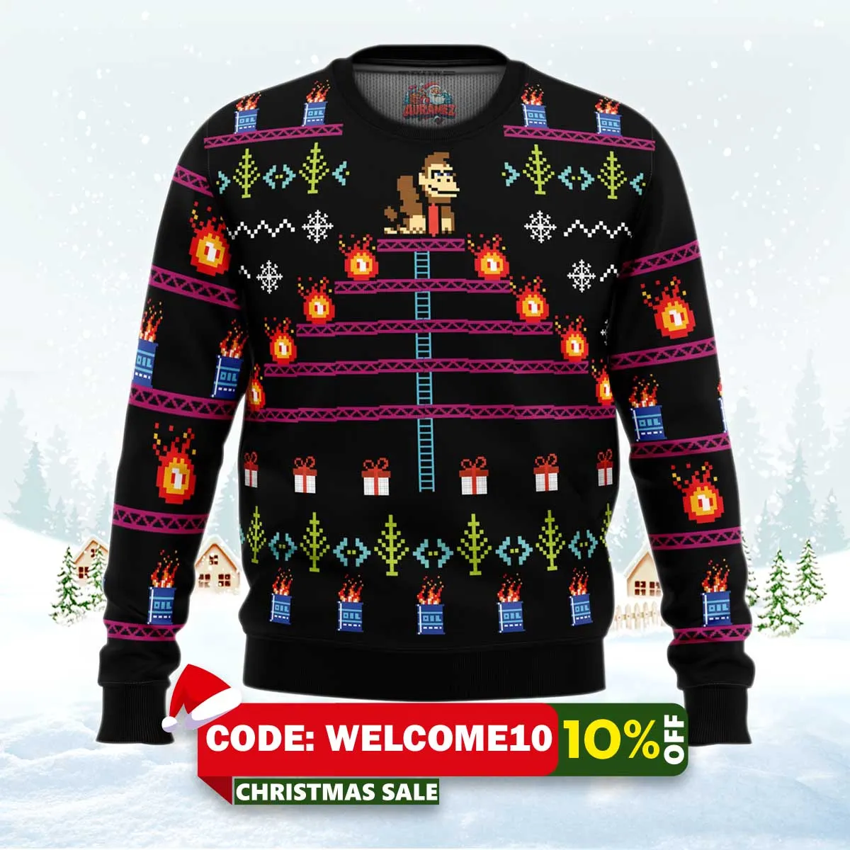 donkey kong ugly christmas sweater 1 donkey kong ugly christmas sweater 1