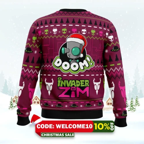 doom invader zim ugly christmas sweater 2