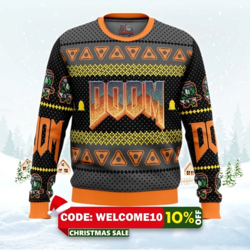 doom ugly christmas sweater 1
