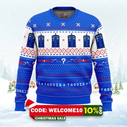 dr who tardis christmas sweater 1