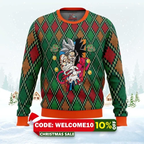 dragon ball z ssj4 goku ugly christmas sweater 1