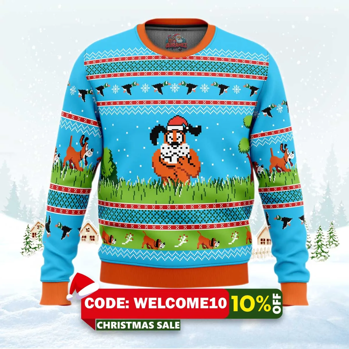 duck hunt ugly christmas sweater 1 duck hunt ugly christmas sweater 1