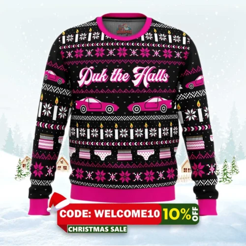 duk the halls sixteen candles ugly christmas sweater 1