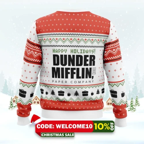 Dunder Mifflin The Office Ugly Christmas Sweater 1 dunder mifflin the office ugly christmas sweater 2