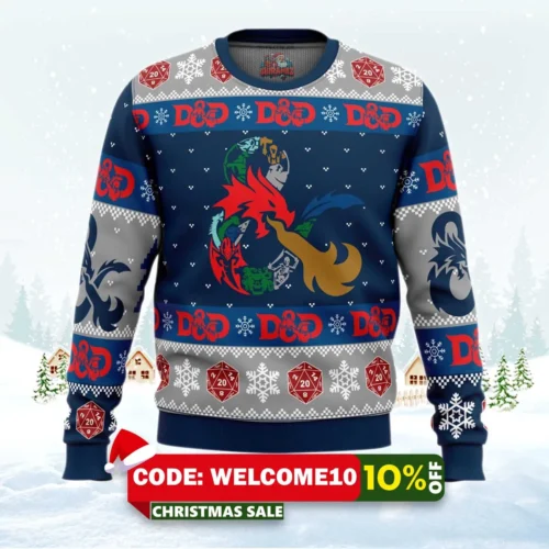 dungeons & dragons d 20 ugly christmas sweater 1