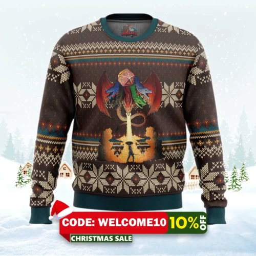dungeons & dragons ugly christmas sweater 1