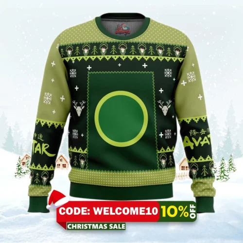 earthbenders earth kingdom avatar ugly christmas sweater 1