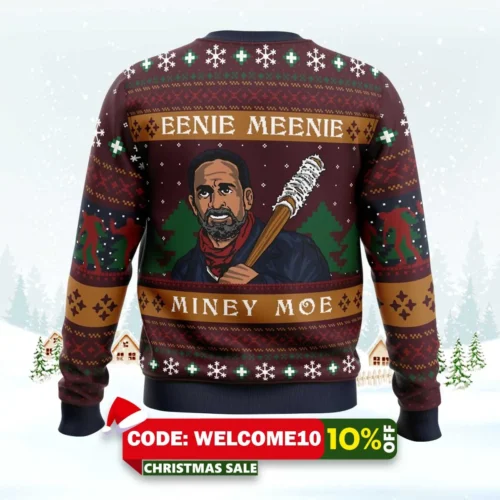 eenie meenie the walking dead ugly christmas sweater 2