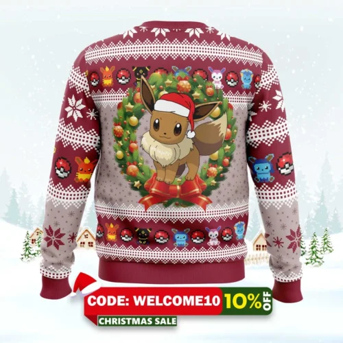 eevee christmas pokemon ugly christmas sweater 2