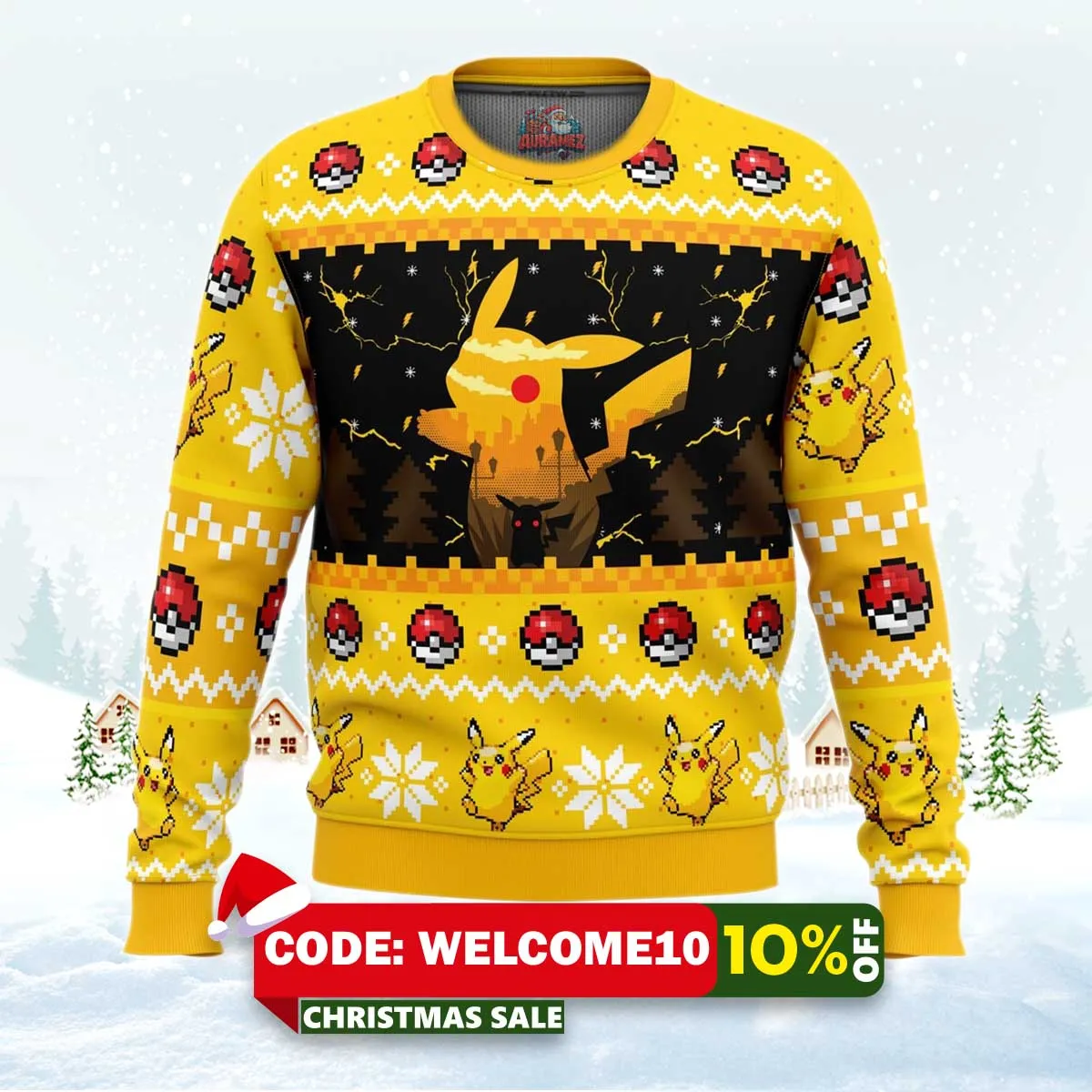 electric monster pokemon ugly christmas sweater 1 electric monster pokemon ugly christmas sweater 1