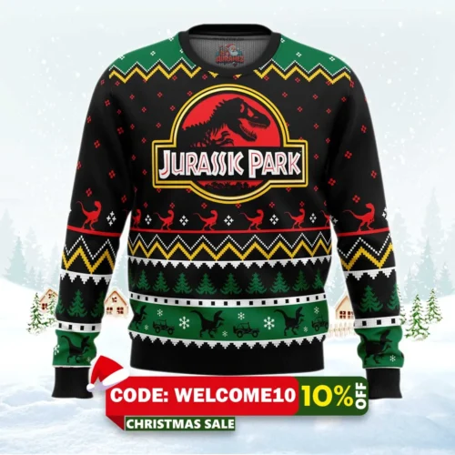 ethics of cloning jurassic park ugly christmas sweater 1
