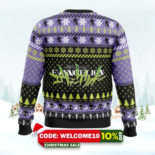 Eva 01 Neon Genesis Evangelion Ugly Christmas Sweater 1 eva 01 neon genesis evangelion ugly christmas sweater 2