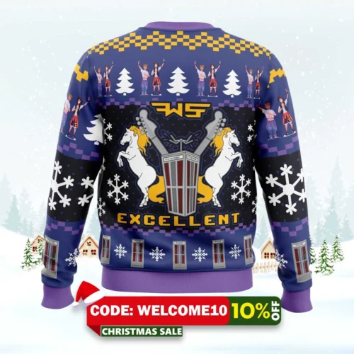 excellent bill and ted ugly christmas sweater 2