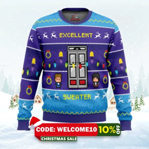 excellent sweater! bill and ted ugly christmas sweater 1