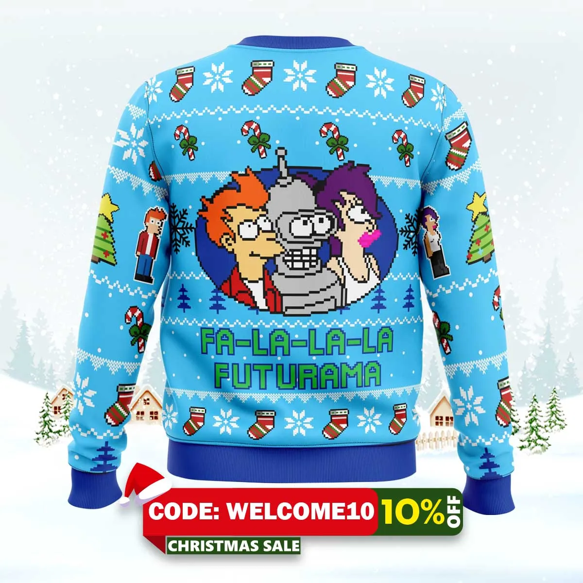 fa la la la futurama holiday ugly christmas sweater 2 fa la la la futurama holiday ugly christmas sweater 2
