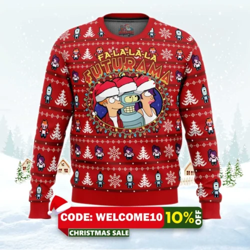 fa la la la futurama ugly christmas sweater 1