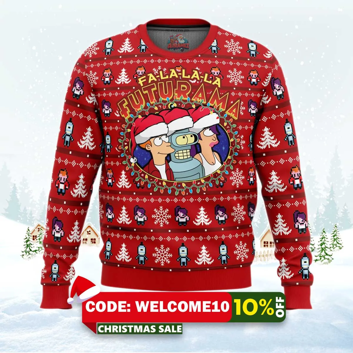 fa la la la futurama ugly christmas sweater 1 fa la la la futurama ugly christmas sweater 1