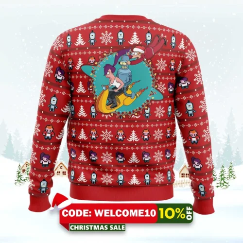 Fa La La La Futurama Ugly Christmas Sweater 1 fa la la la futurama ugly christmas sweater 2