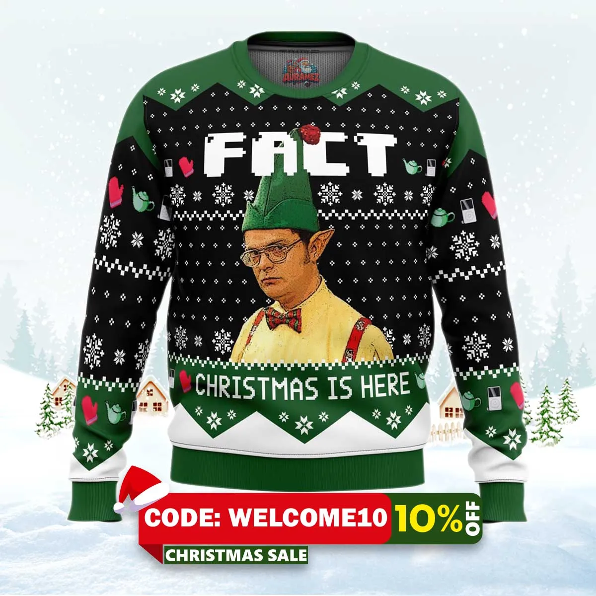 fact christmas is here the office ugly christmas sweater 1 fact christmas is here the office ugly christmas sweater 1