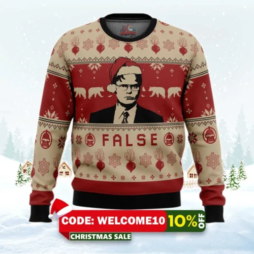 false the office ugly christmas sweater 1