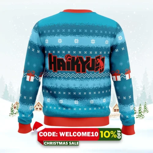 festive haikyuu ugly christmas sweater 2