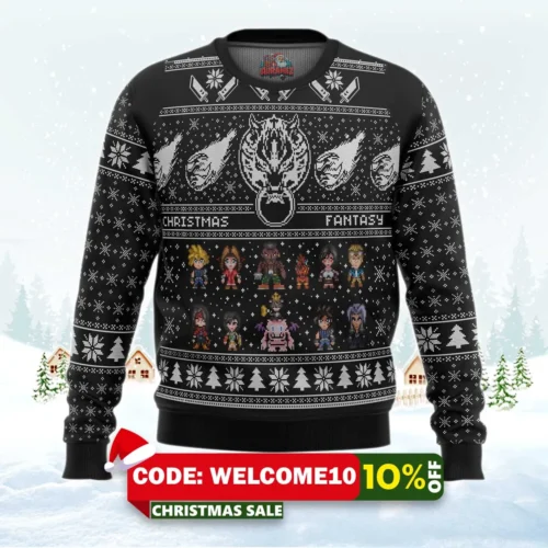 final fantasy 7 vii ff7 ugly christmas sweater 1