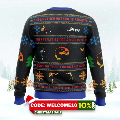 finish him! mortal kombat ugly christmas sweater 2