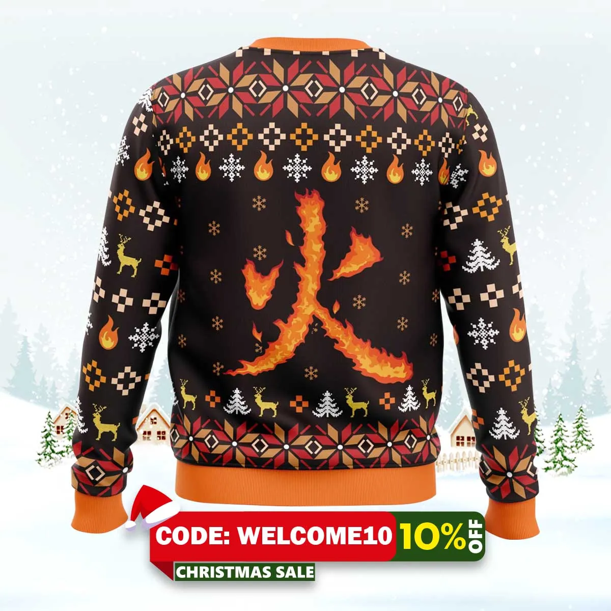 fire rengoku demon slayer christmas sweater 2 fire rengoku demon slayer christmas sweater 2