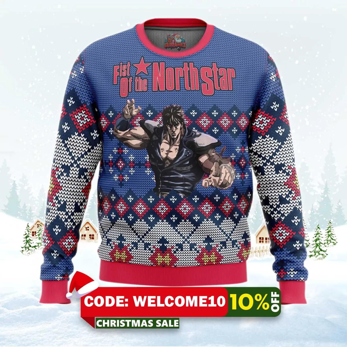 fist of the north star alt ugly christmas sweater 1 fist of the north star alt ugly christmas sweater 1