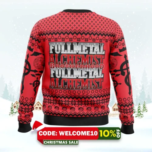 flamel's cross x transmutation circle fullmetal alchemist ugly christmas sweater 2