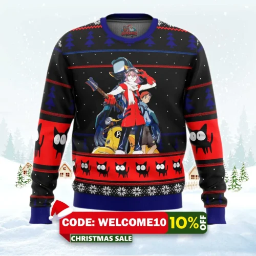 flcl poster ugly christmas sweater 1