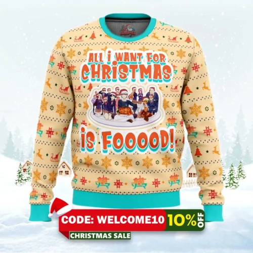 food wars culinary academy ugly christmas sweater 1