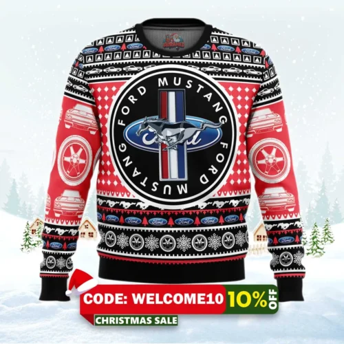 ford mustang ugly christmas sweater 1