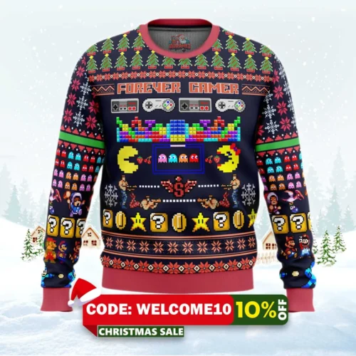 forever gamer ugly christmas sweater 1