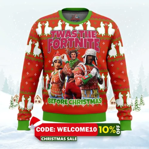 fortnite twas night ugly christmas sweater 1