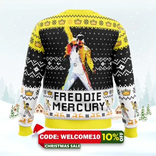 freddie mercury queen ugly christmas sweater 2