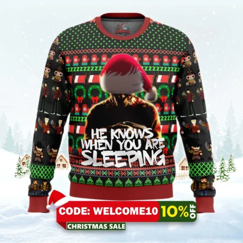 freddy krueger a nightmare on elm street ugly christmas sweater 1