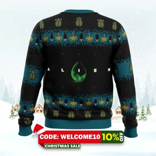 free hugs alien facehugger ugly christmas sweater 2